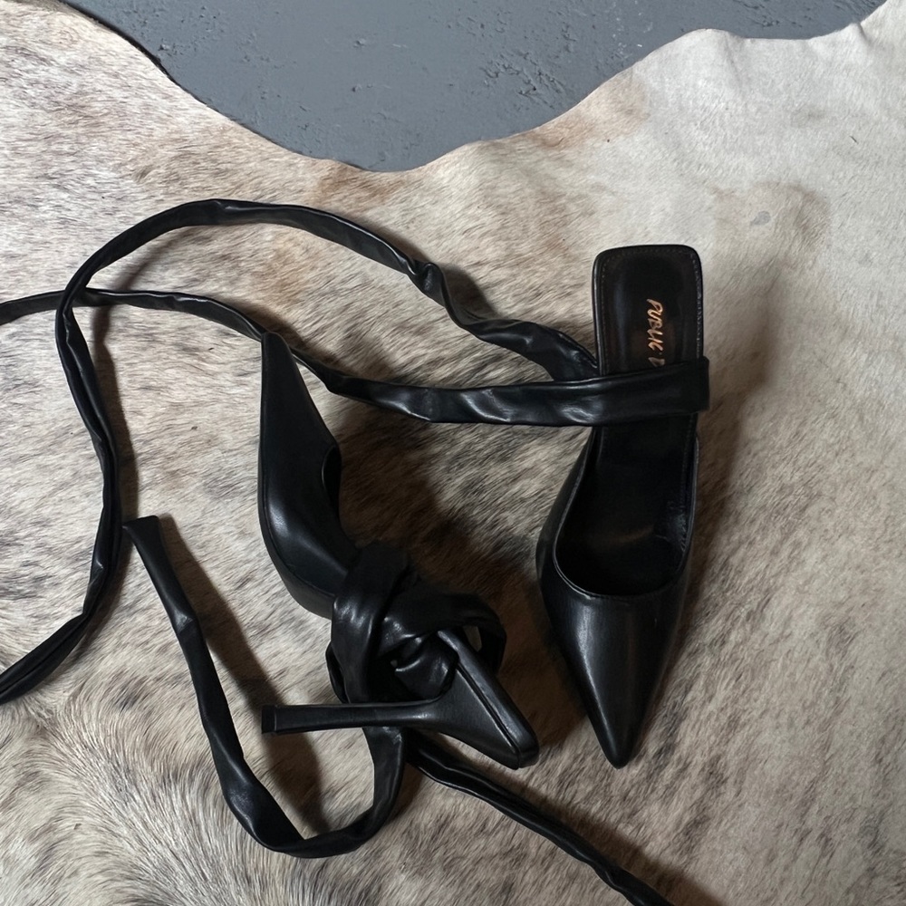 Black Leather Women's Shoes